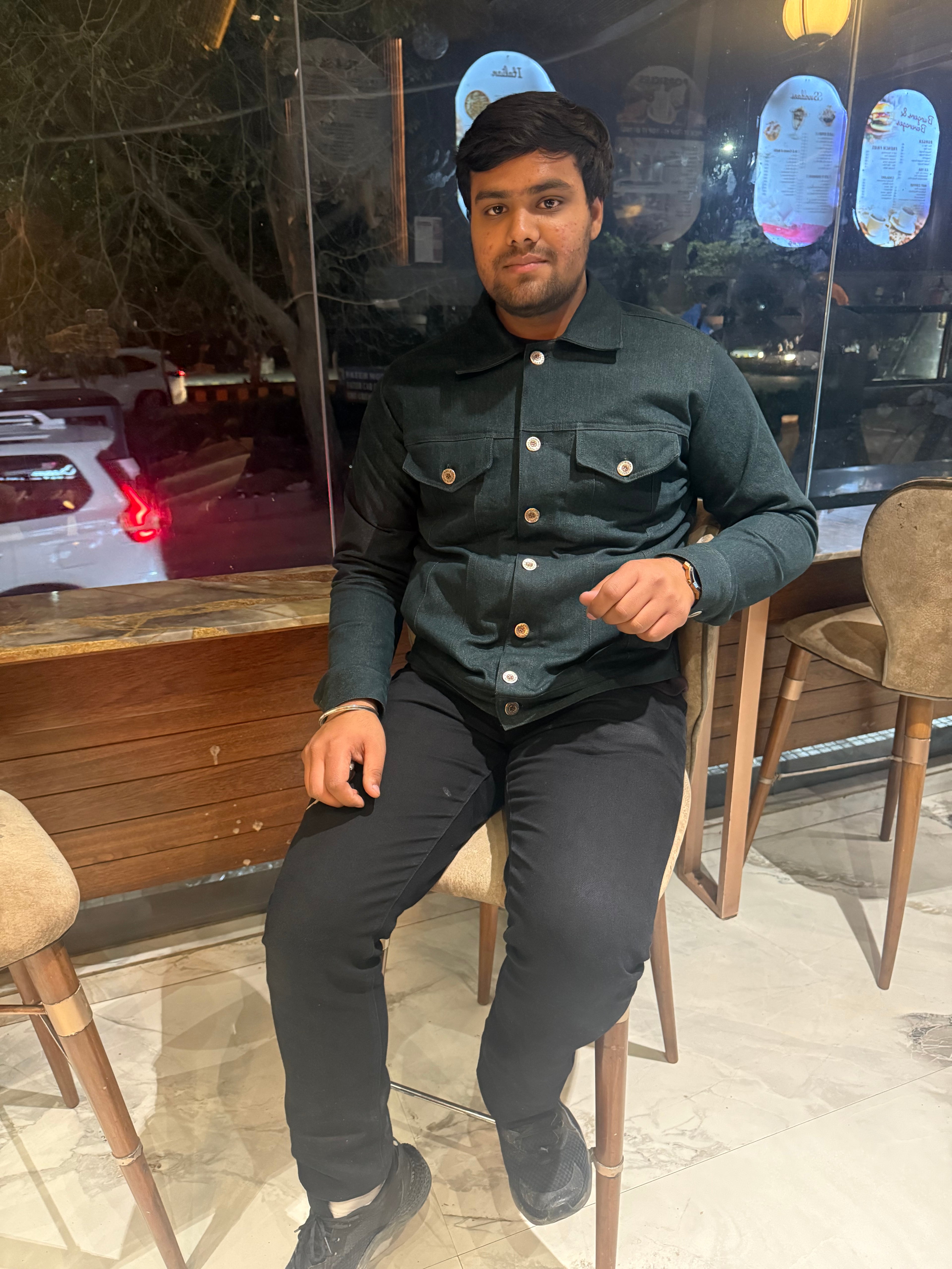 Dark Green Denim Jacket